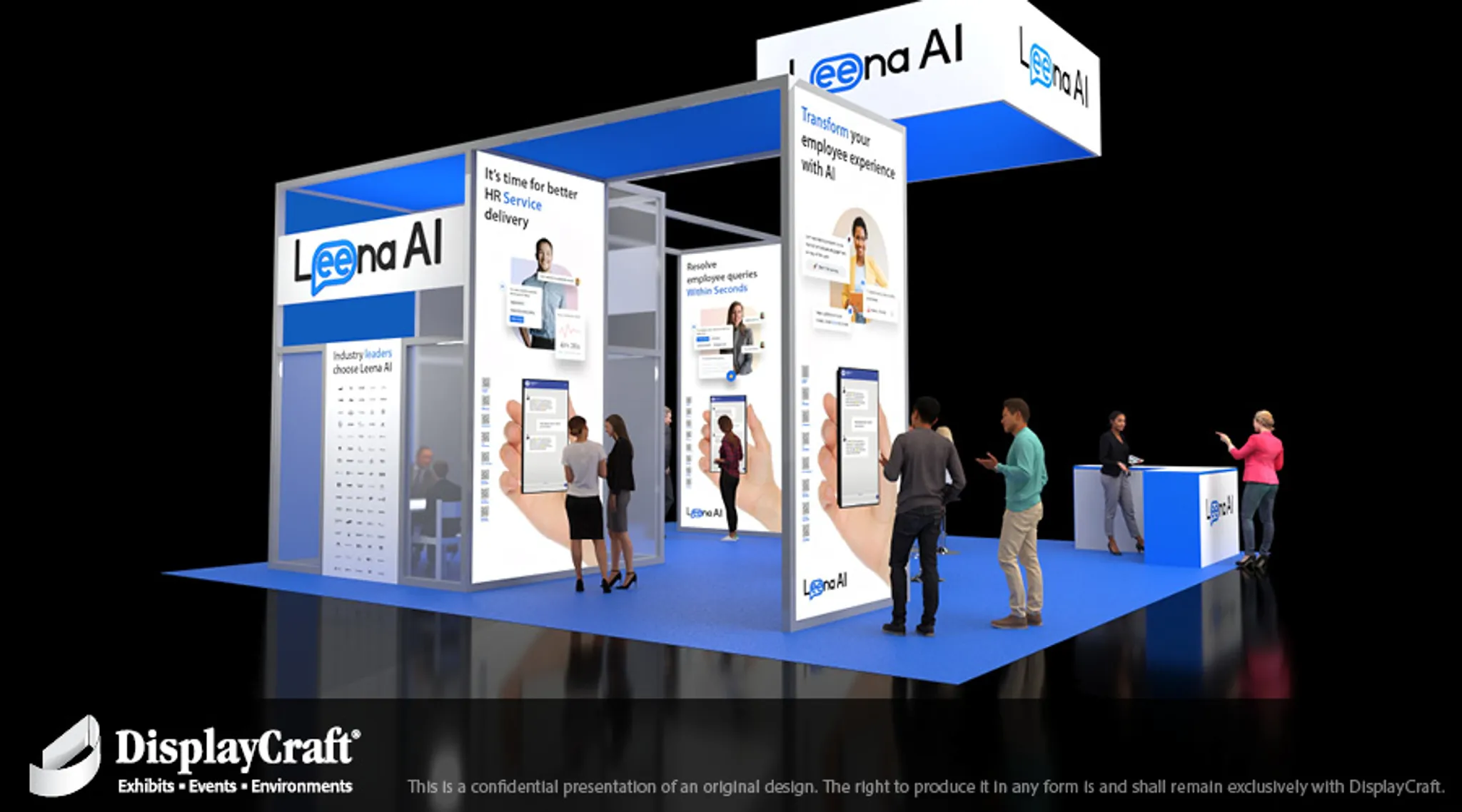 30x30 Island booth design by DisplayCraft